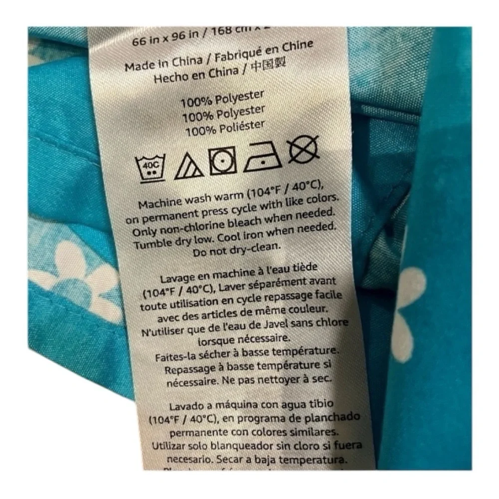 2 Single Bed Sheet Sets Turquoise and Aqua Marine Light Colors Polyester